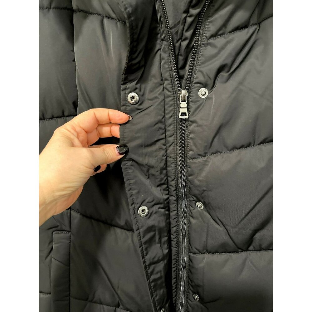 St John's Bay Long Black Quilted Hooded Puffer Winter Coat XL NWOT - Picture 8 of 10